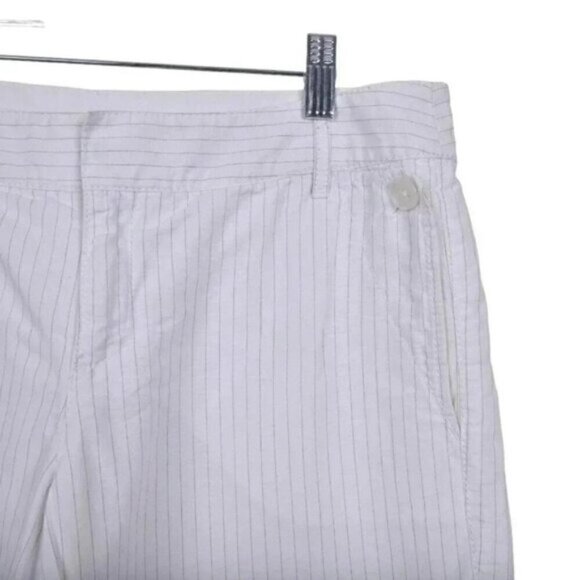 Mexx Wide Leg Pants Linen Blend White Grey Striped Size 10 - Picture 2 of 7